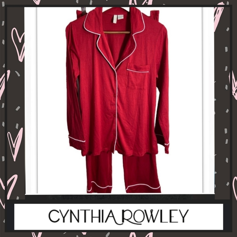 😴💤CYNTHIA ROWLEY red pajama set sz small
